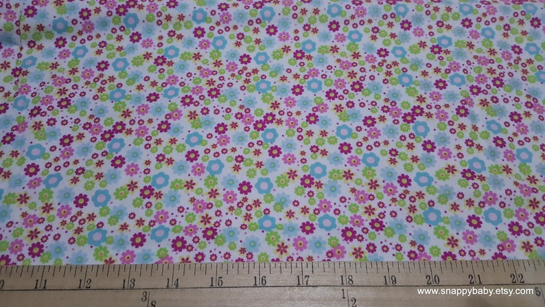 Flannel Fabric Deer Bright Floral By the yard 100% Cotton Flannel image 2