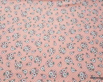 Flannel Fabric - Ava Pink Ditsy Floral - By the Yard - 100% Cotton Flannel