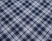 Flannel Fabric - Black White Logan Plaid - By the yard - 100% Cotton Flannel