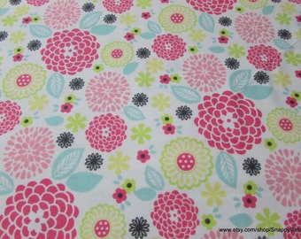 Flannel Fabric - Eliora Candy Floral - By the yard - 100% Cotton Flannel