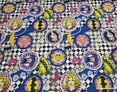 Character Flannel Fabric - Girl Power Badges - By the yard - 100% Cotton Flannel