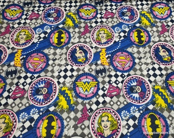Character Flannel Fabric - Girl Power Badges - By the yard - 100% Cotton Flannel