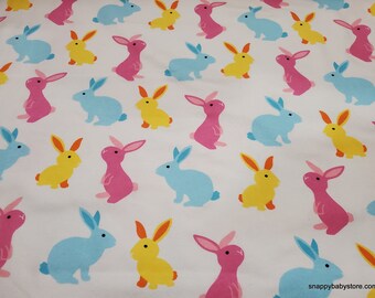 Flannel Fabric - Sunny and Bright Bunnies - By the yard - 100% Cotton Flannel
