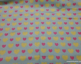 Flannel Fabric - Bashful Limelight Heart - By the yard - 100% Cotton Flannel