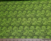 Flannel Fabric - Dinos on Green - By the yard - 100% Cotton Flannel