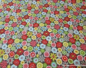 Flannel Fabric - Woodland Flowers Grey- By the yard - 100% Cotton Flannel