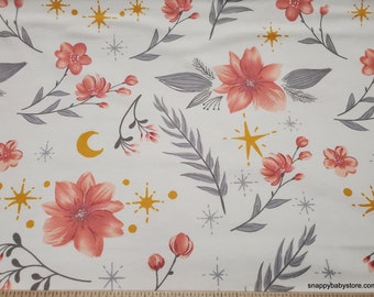 Flannel Fabric - Ballerina Floral - By the yard - 100% Cotton Flannel