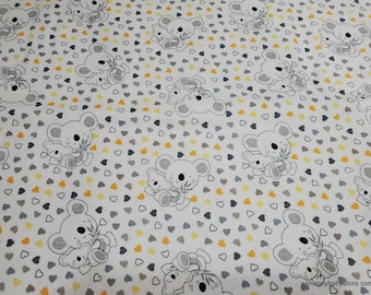 Flannel Fabric - Sweet Koalas - By the yard - 100% Cotton Flannel