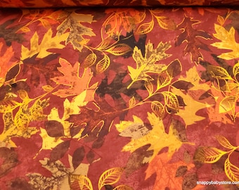Premium Flannel Fabric - Autumn Comfort Leafy Splendor Sepia Premium - By the yard - 100% Cotton Flannel
