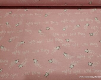 Flannel Fabric - Sketched Pink Stars - By the yard - 100% Cotton Flannel