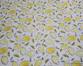 Lemonade FLANNEL Fabric, 100% Cotton, By-the-yard and Fat Quarter ...