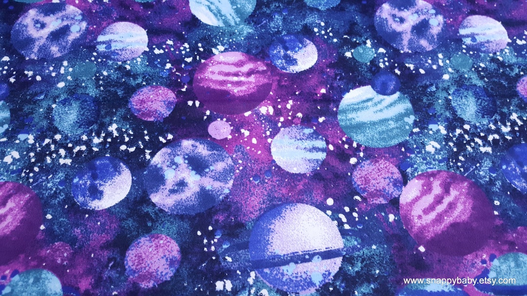 Flannel Fabric Planets in Outerspace Purple by the Yard - Etsy