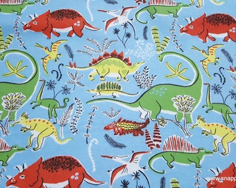 Flannel Fabric - Neutral Dinos - By the yard - 100% Cotton Flannel
