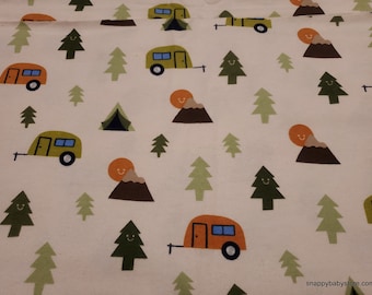 Flannel Fabric - Wilderness Mountains - By the Yard - 100% Cotton Flannel