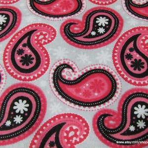 Flannel Fabric Peach Paisley By the yard 100% Cotton Flannel image 3