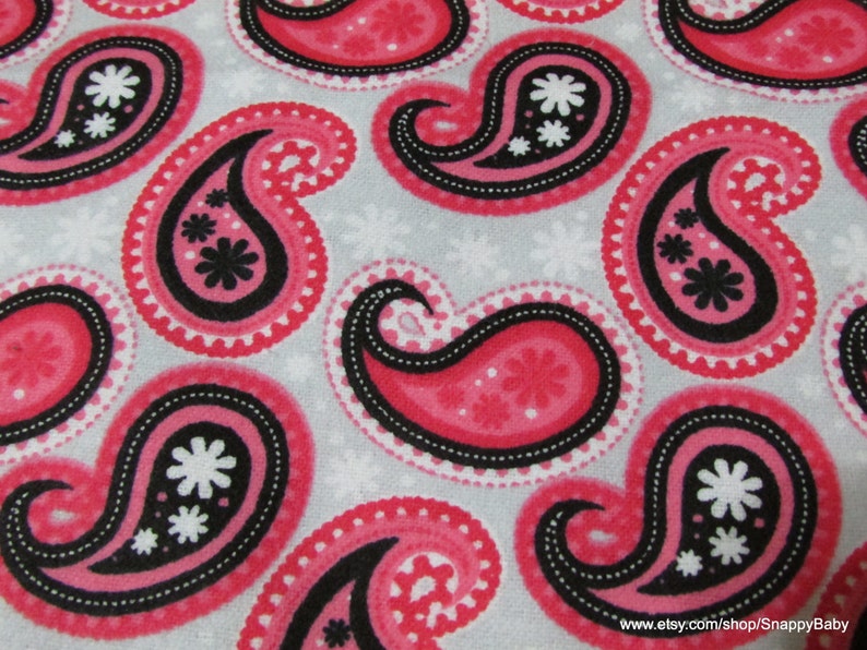 Flannel Fabric Peach Paisley By the yard 100% Cotton Flannel image 3