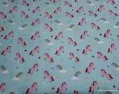 Flannel Fabric - Once Upon a Time Unicorns on Blue - By the yard - 100% Cotton Flannel