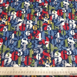 Premium Flannel Fabric On Time Navy Numerals Premium Flannel By the yard 100% Premium Cotton Flannel image 2