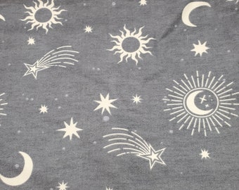 Flannel Fabric - Mystereal Celestial - By the yard - 100% Cotton Flannel