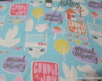 Flannel Fabric - Special Delivery - By the Yard - 100% Cotton Flannel