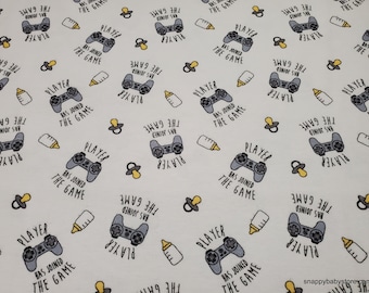 Flannel Fabric - Player Has Joined the Game - By the yard - 100% Cotton Flannel