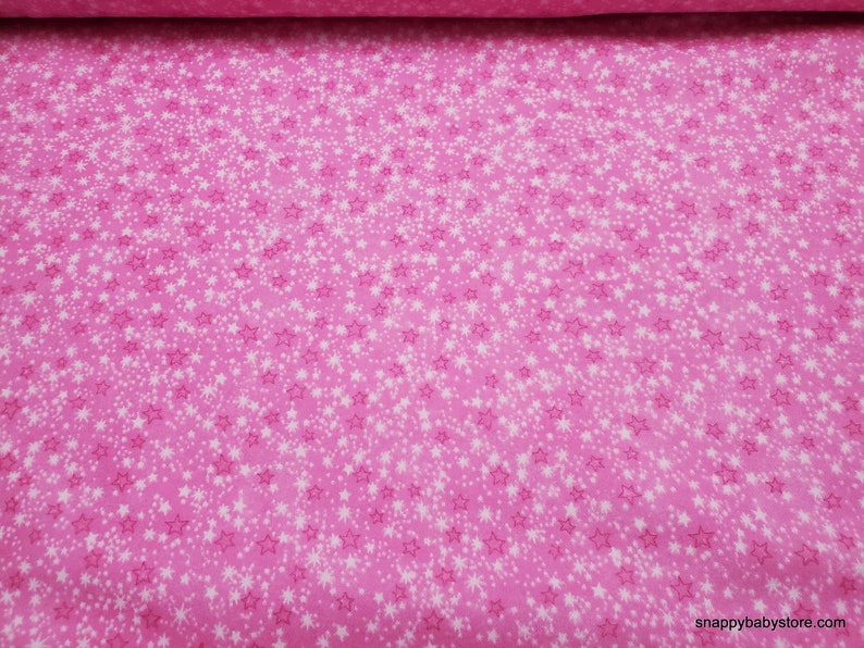 Flannel Fabric Pink Multi Stars Tonal By the yard 100% Cotton Flannel image 2