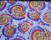 Flannel Fabric - Classic Tie Dye - By the yard - 100% Cotton Flannel