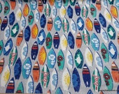 Flannel Fabric - Surfboards - By the yard - 100% Cotton Flannel