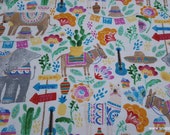 Flannel Fabric - Festival Animals - By the yard - 100% Cotton Flannel