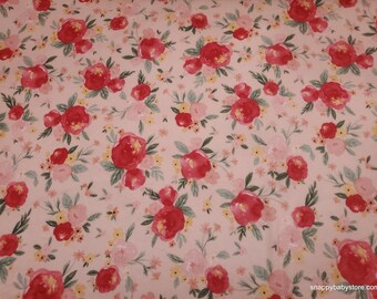 Flannel Fabric - Baby Girl Floral Pink - By the yard - 100% Cotton Flannel
