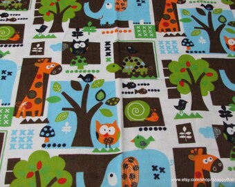 Flannel Fabric - Cute Animals - By the yard - 100% Cotton Flannel