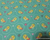Flannel Fabric - Cute Birds - By the yard - 100% Cotton Flannel