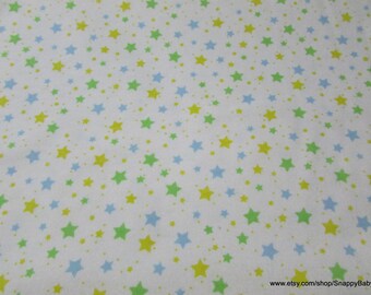 Flannel Fabric - Starlight Multi Green - By the yard - 100% Cotton Flannel