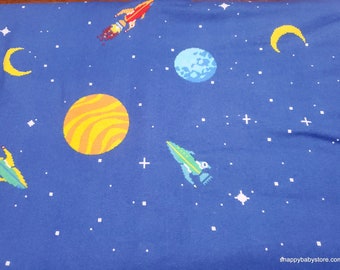 Flannel Fabric - Pixel Space Icons - By the yard - 100% Cotton Flannel