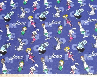 Character Flannel Fabric - Jetsons Character Letters - By the yard - 100% Cotton Flannel