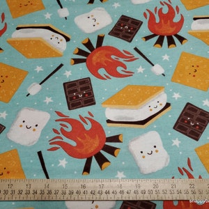 Flannel Fabric Camp Smores By the Yard 100% Cotton Flannel image 2