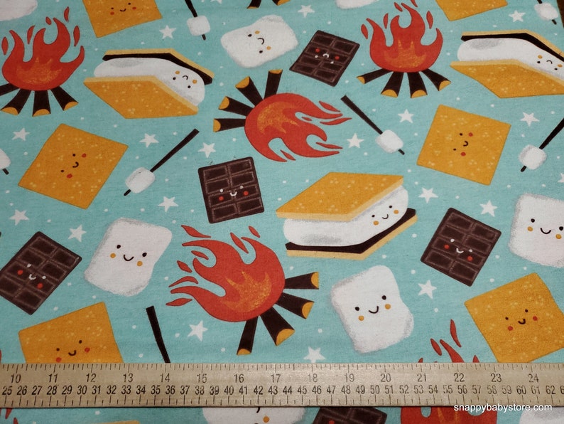Flannel Fabric Camp Smores By the Yard 100% Cotton Flannel image 2