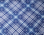 Christmas Flannel Fabric - Snowflakes on Plaid - By the yard - 100% Cotton Flannel