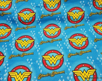 Character Flannel Fabric - Wonder Woman Logo - By the yard - 100% Cotton Flannel