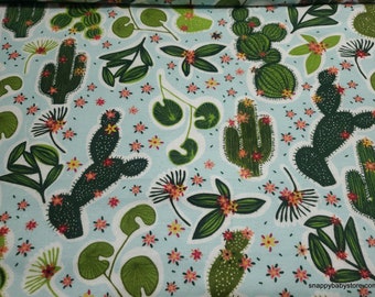 Flannel Fabric - Cute Cacti - By the yard - 100% Cotton Flannel