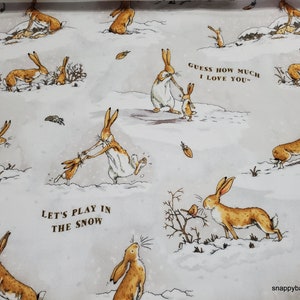 Licensed Premium Flannel Fabric - Guess How Much I Love You - By the yard - 100% Premium Cotton Flannel