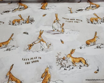 Licensed Premium Flannel Fabric - Guess How Much I Love You - By the yard - 100% Premium Cotton Flannel