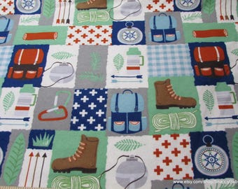 Remnant Flannel Fabric - Camping Patch - Choose your Size - 100% Cotton Flannel