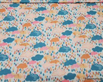Flannel Fabric - Rainy Day Clouds - By the yard - 100% Cotton Flannel