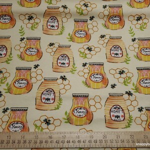 Flannel Fabric Honey Jars By the yard 100% Cotton Flannel image 2