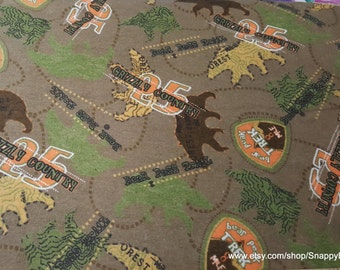 Flannel Fabric - Multi Bear Trail - By the yard yard - 100% Cotton Flannel