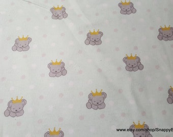 Flannel Fabric - Royal Koala Dot - By the yard - 100% Cotton Flannel