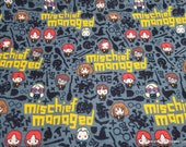 Character Flannel Fabric - Harry Potter Kawaii Mischief Managed- By the yard - 100% Cotton Flannel