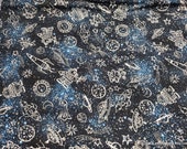 Flannel Fabric - Sketch Astro - By the yard - 100% Cotton Flannel