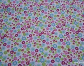 Flannel Fabric - Deer Bright Floral - By the yard - 100% Cotton Flannel